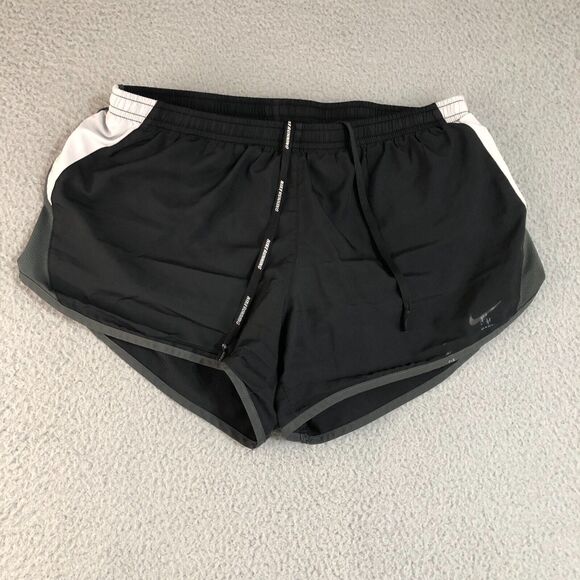 Nike Shorts Adult Medium‎ Black Running Training Gym Women Lined Logo Dri-Fit - Picture 1 of 9